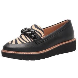 Naturalizer Women's Slip-On Loafers Black Brown Animal Print Size 8.5